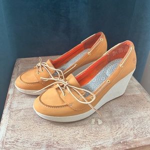 Timberland Skipper Wheat mule wedge boat shoe size 8